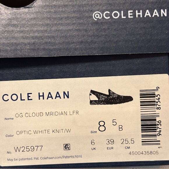 Cole Haan Women’s OG Cloudfeel Meridian Loafer, W25977, Sx 8.5. Optic White Knit - Picture 6 of 6